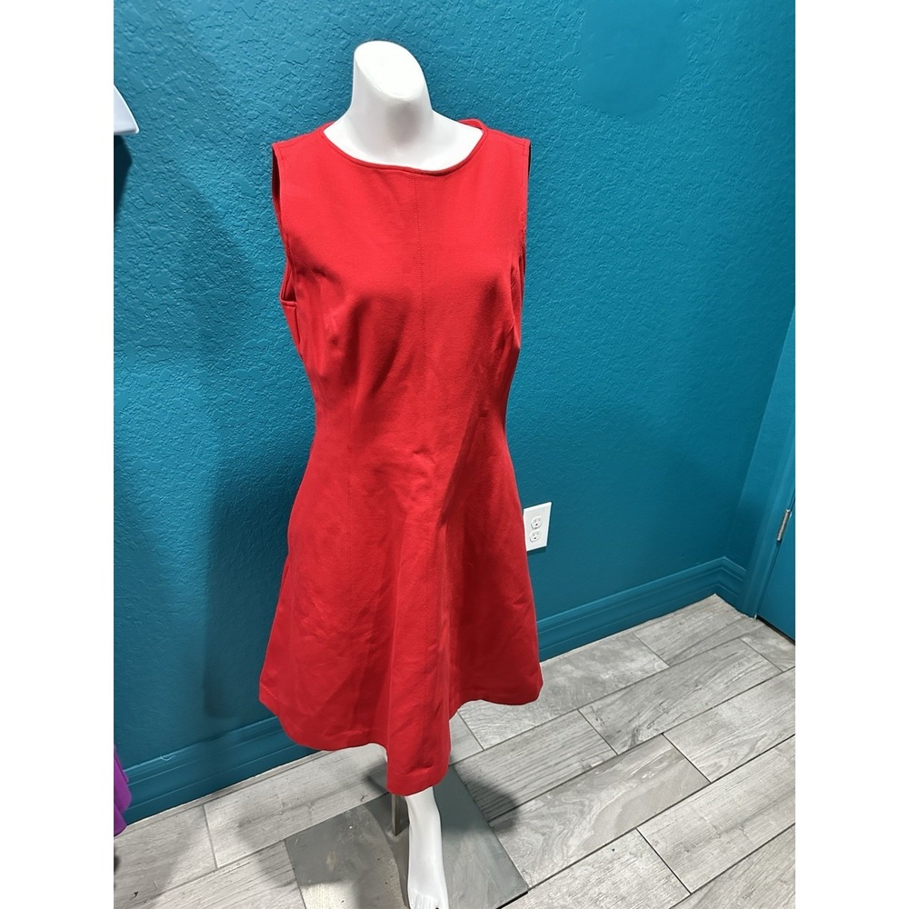 Spanx Red Solid‎ Fit And Flare Dress M
